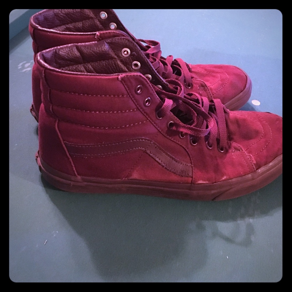 Vans high top burgundy